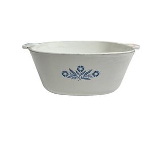 Corning Ware 2 1/2 Qt Baking Dish Blue‎ Cornflower Pattern, No Lid USA Vintage